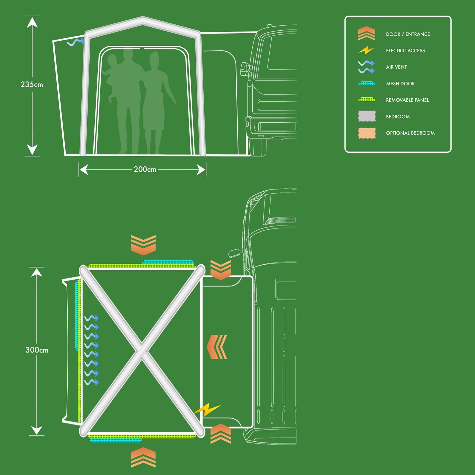 Holawild Airtek Alder Hub 3_2 - Inflatable Driveaway Awning | NEW